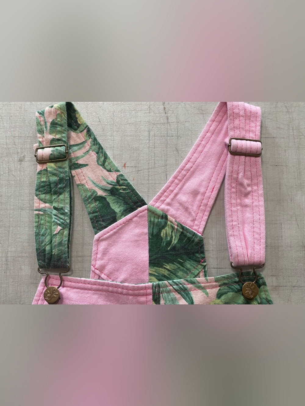 Homemade tropical, print and pink women’s overalls. 100% cotton made by me. - Picture 13 of 13